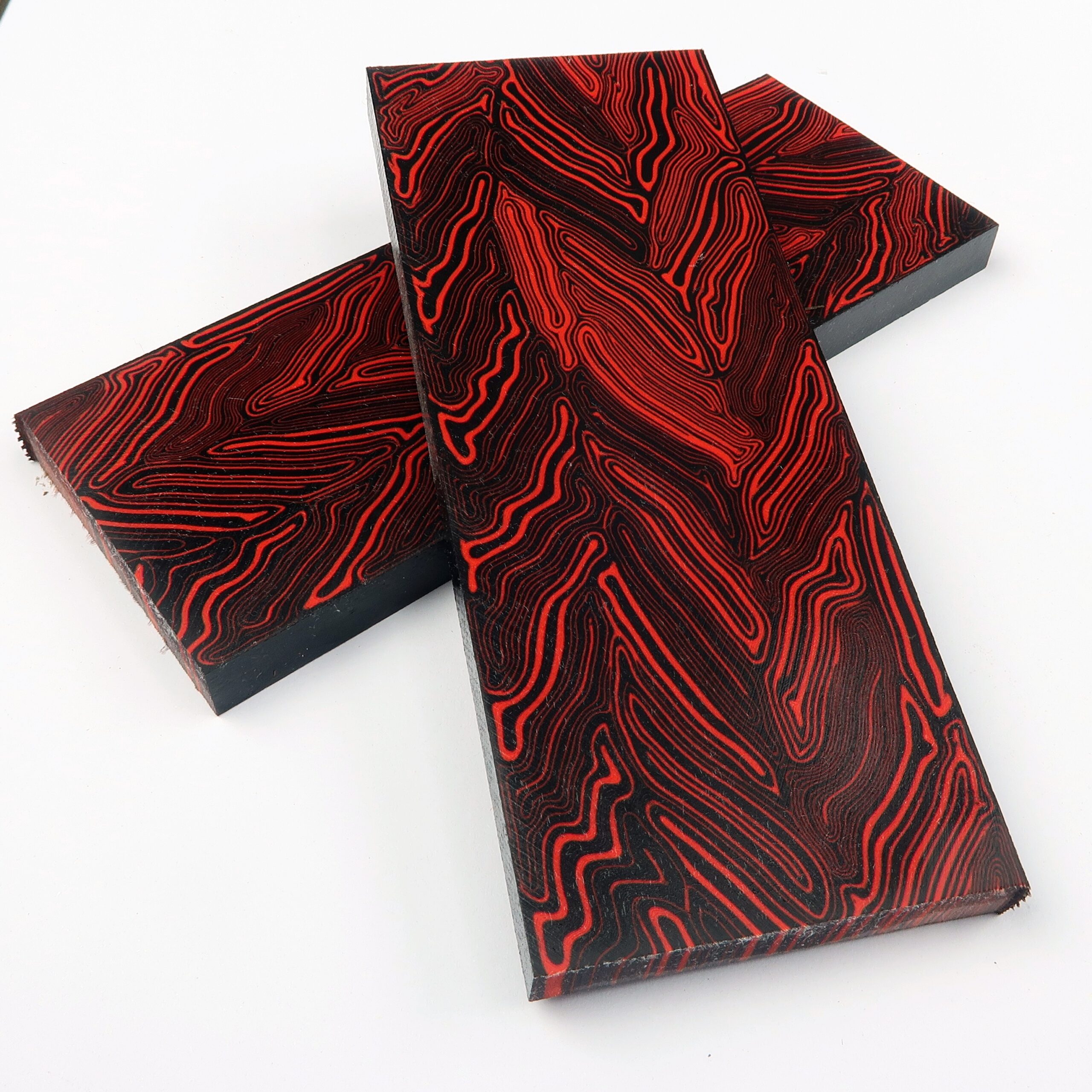 G10 red & black- damascus - 2 szt. okładek - obrazek 2